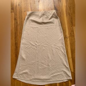 Light Pink Satin Midi Skirt